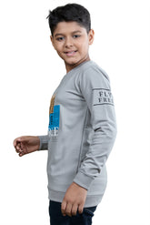 Light Grey Fly Free Graphic Boys Sweatshirt
